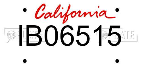 IB06515 California License Plate