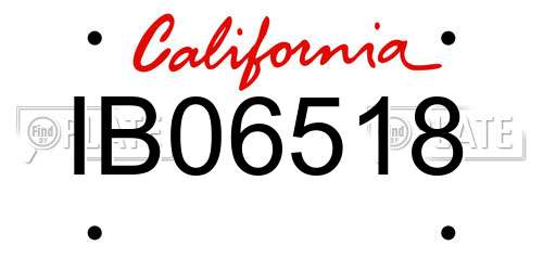 IB06518 California License Plate