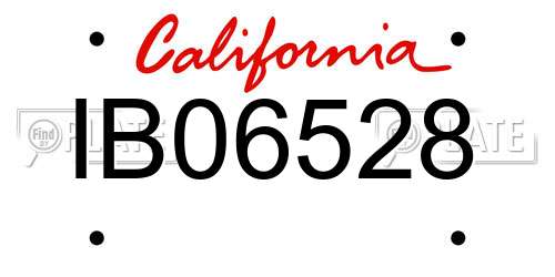 IB06528 California License Plate