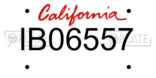 IB06557 California License Plate