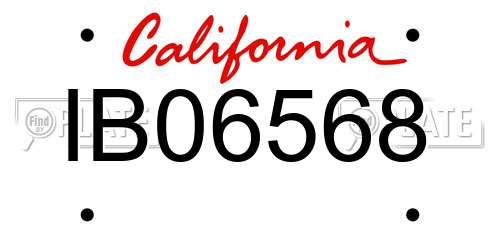 IB06568 California License Plate