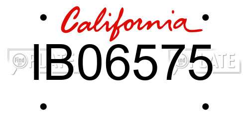 IB06575 California License Plate