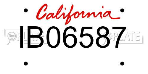 IB06587 California License Plate