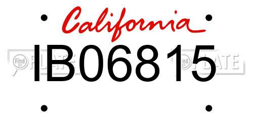 IB06815 California License Plate