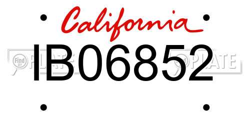 IB06852 California License Plate