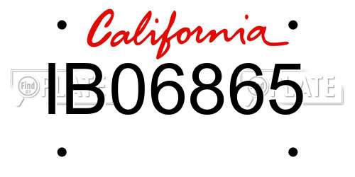 IB06865 California License Plate