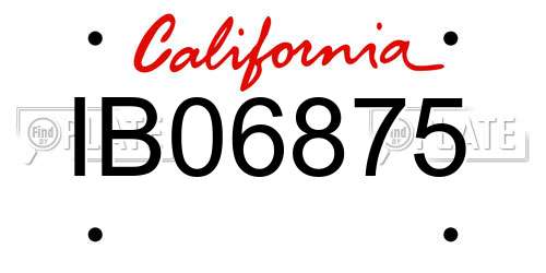IB06875 California License Plate