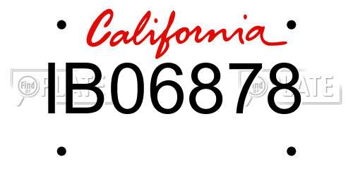 IB06878 California License Plate