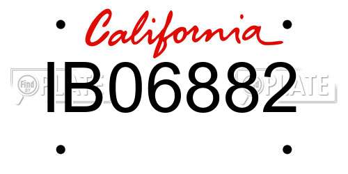 IB06882 California License Plate