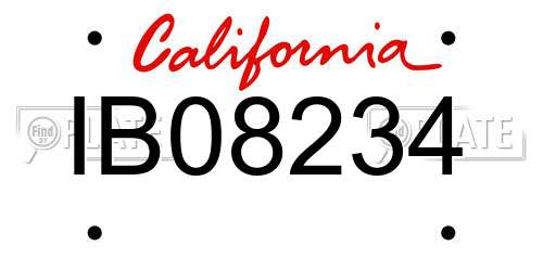 IB08234 California License Plate