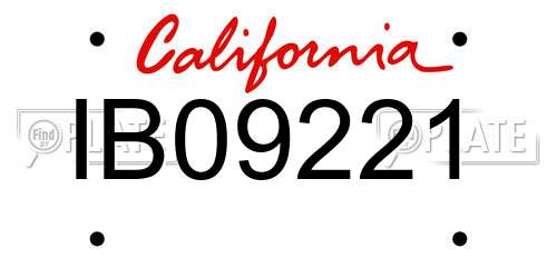 IB09221 California License Plate