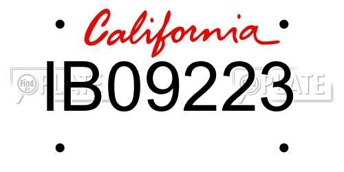 IB09223 California License Plate