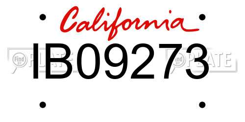 IB09273 California License Plate