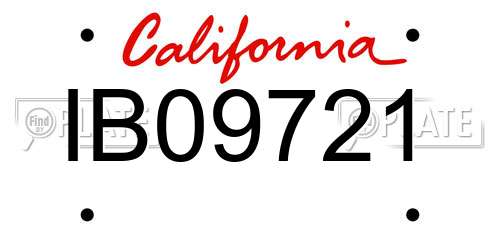IB09721 California License Plate