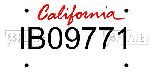 IB09771 California License Plate