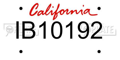 IB10192 California License Plate