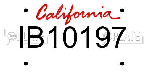 IB10197 California License Plate
