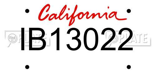 IB13022 California License Plate