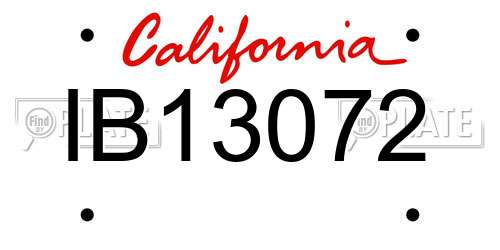 IB13072 California License Plate