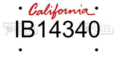 IB14340 California License Plate