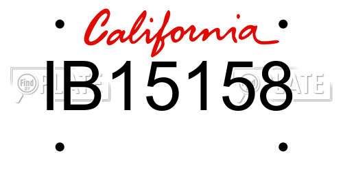 IB15158 California License Plate
