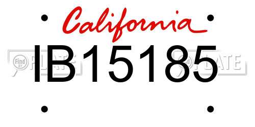 IB15185 California License Plate
