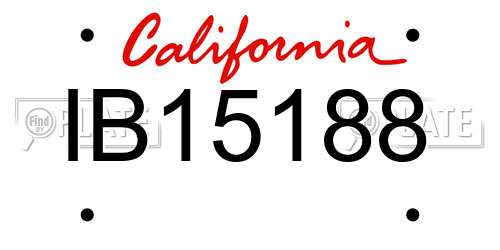 IB15188 California License Plate