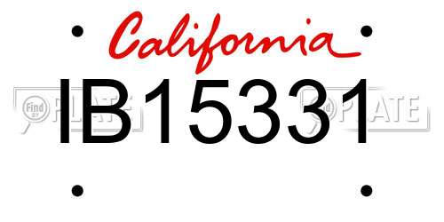 IB15331 California License Plate