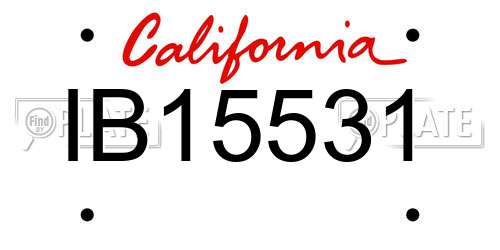 IB15531 California License Plate