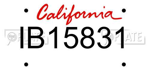 IB15831 California License Plate
