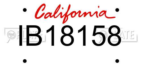 IB18158 California License Plate
