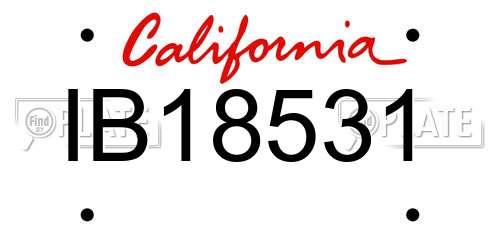 IB18531 California License Plate