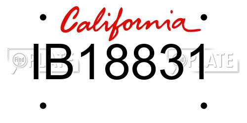 IB18831 California License Plate