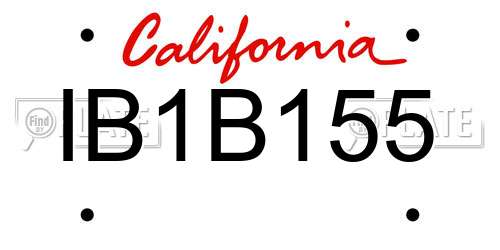 IB1B155 California License Plate