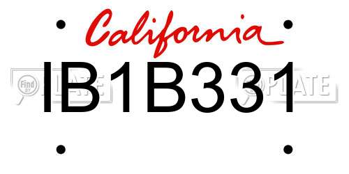 IB1B331 California License Plate