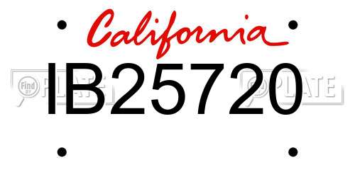 IB25720 California License Plate