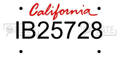 IB25728 California License Plate