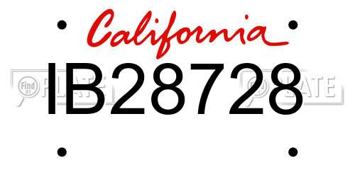 IB28728 California License Plate