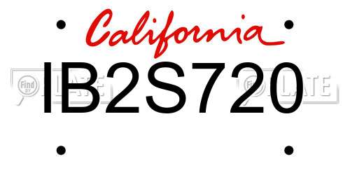IB2S720 California License Plate