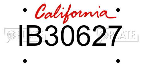 IB30627 California License Plate