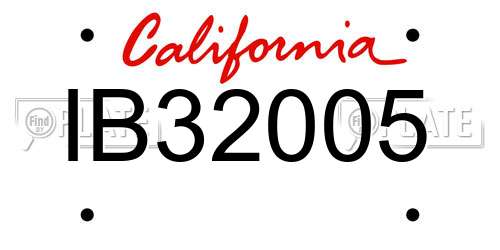 IB32005 California License Plate