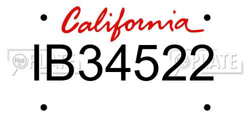 IB34522 California License Plate