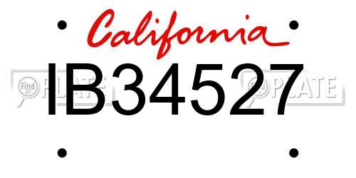 IB34527 California License Plate