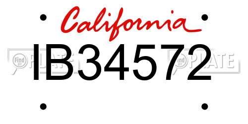 IB34572 California License Plate