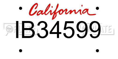 IB34599 California License Plate