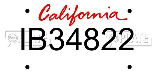 IB34822 California License Plate