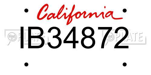 IB34872 California License Plate