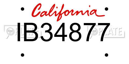 IB34877 California License Plate