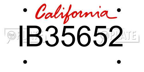 IB35652 California License Plate