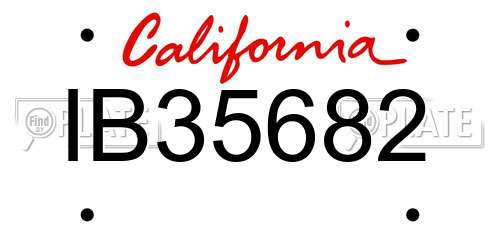 IB35682 California License Plate